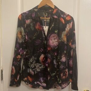 Ted Baker Button-up Floral Blouse New with Tags